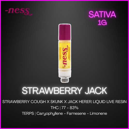 Ness - Strawberry Jack Liquid Live Resin Vape - 1G