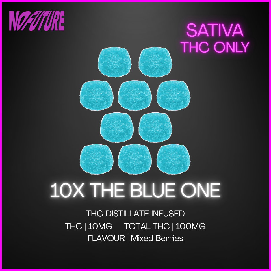 No Future - 10X The Madness: The Blue One Sativa Thc Gummies - 100G
