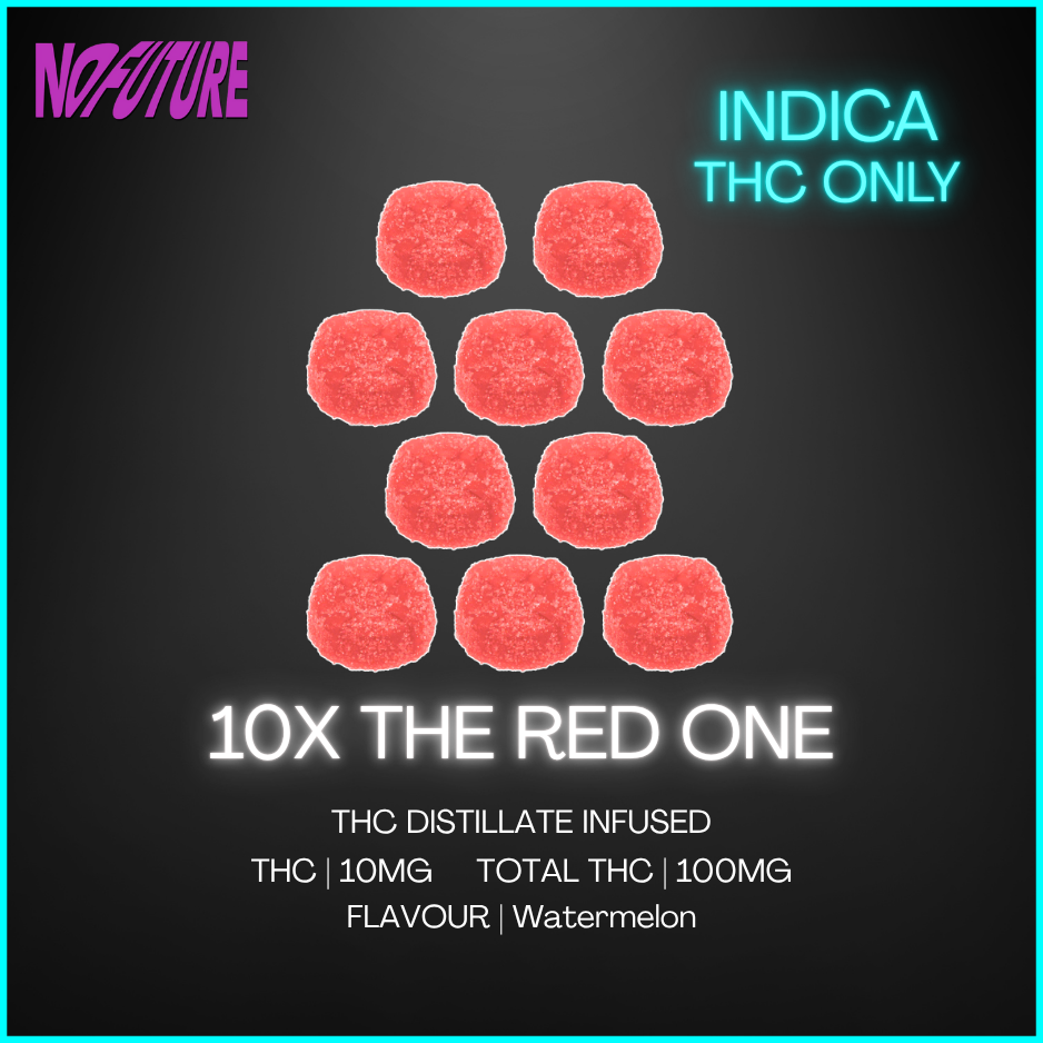 No Future - 10X The Madness: The Red One Indica Thc Gummies - 100G