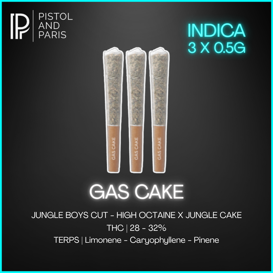 Pistol & Paris - Gas Cake Jungle Boys Cut Prerolls - 3 x 0.5g