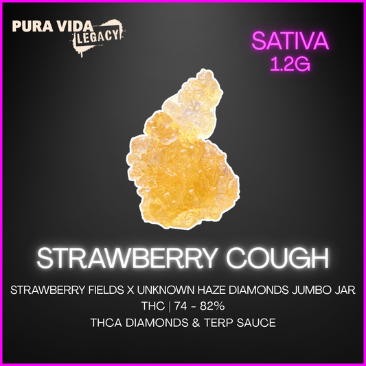 Pura Vida - Strawberry Cough Sativa Diamond Jumbo Jar - 1.2G