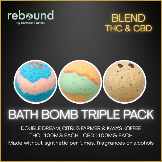 Rebound By Stewart Farms - Bath Bomb Triple Pk: Kaya Kof,Citrus F & Dbl Dream - 390G