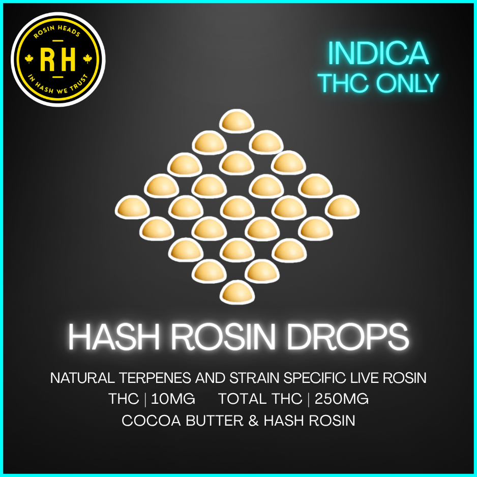 Rosin Heads - Hash Rosin Drops Indica 25 X 10Mg - 6.25G