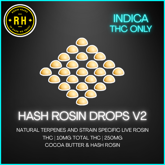 Rosin Heads - Hash Rosin Drops Indica V2 25 X 10Mg - 10.25G