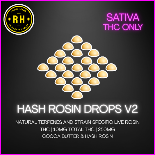 Rosin Heads - Hash Rosin Drops Sativa V2 25 X 10Mg - 10.25G
