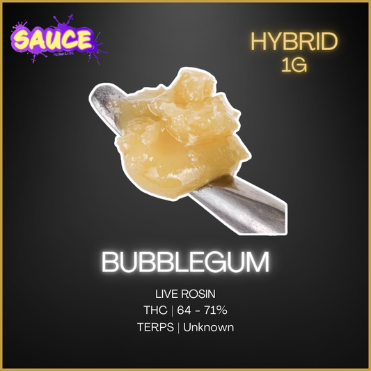 Sauce Rosin Labs - Bubblegm Signature Live Rosin Lto - 1G