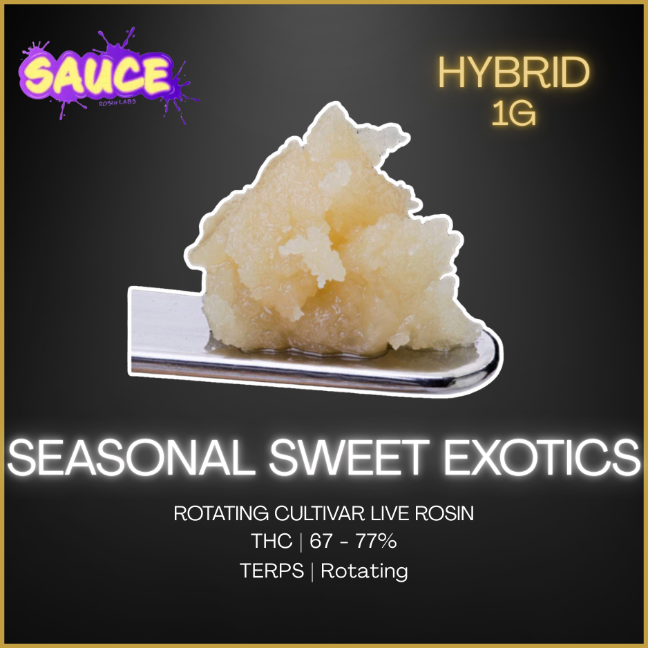Sauce Rosin Labs - Seasonal Sweet Exotics Pack Live Rosin - 1G