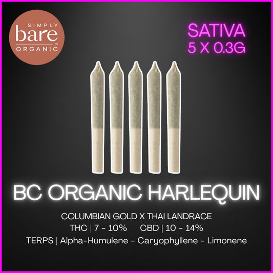 Simply Bare - Bc Organic Harlequin Pre-Rolls - 1.5G
