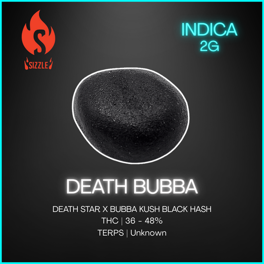 Sizzle - Death Bubba - Indica Terp Hash - 2g