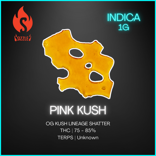 Sizzle - Pink Kush - Indica Shatter - 1g
