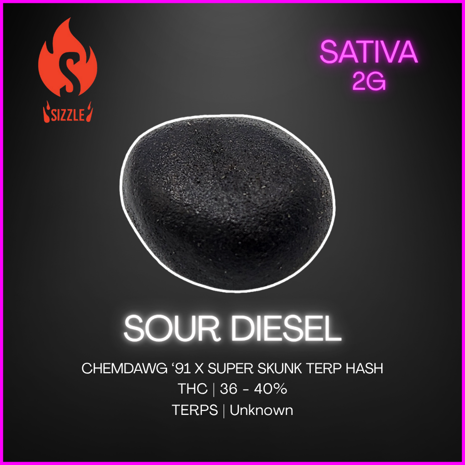Sizzle - Sour Diesel - Sativa Terp Hash - 2g