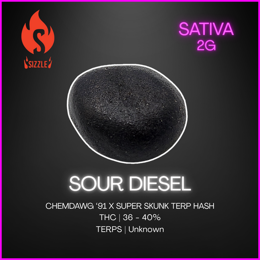 Sizzle - Sour Diesel - Sativa Terp Hash - 2g