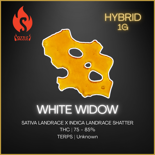 Sizzle -White Widow- Hybrid Shatter - 1g