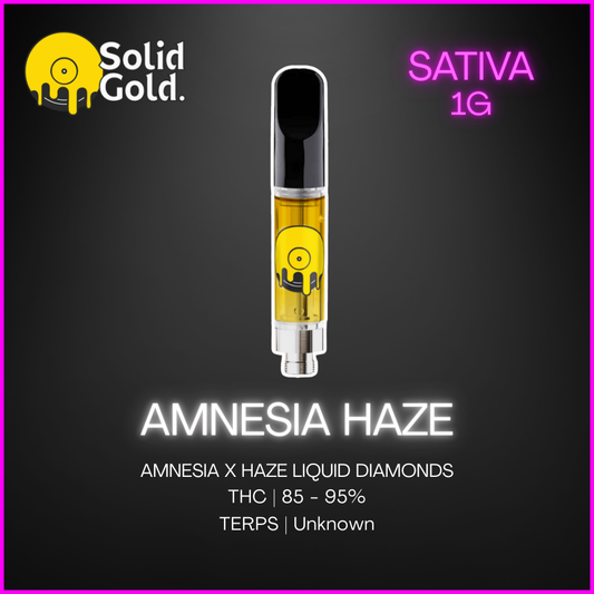 Solid Gold - Amnesia Haze - Sativa Liquid Diamond Vape -1g