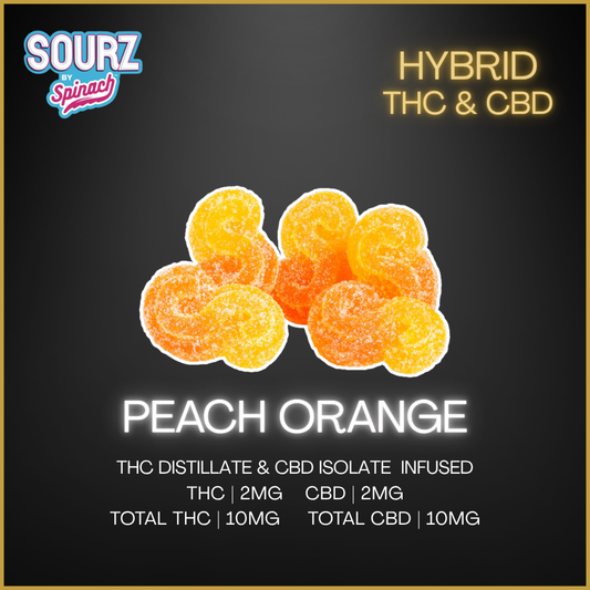 Sourz By Spinach - Peach Orange 1:1 Sourz Gummies - 25G