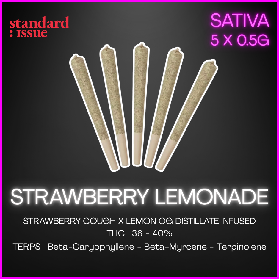 Standard Issue - Strawberry Lemonade Distillate Infused Pre-Rolls - 2.5G