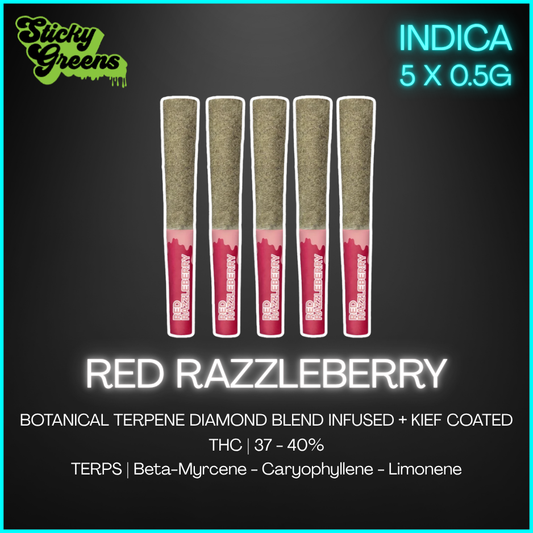 Sticky Greens - Red Razzleberry Diamond Blend Infusd Pre-Rolls Lto - 2.5G