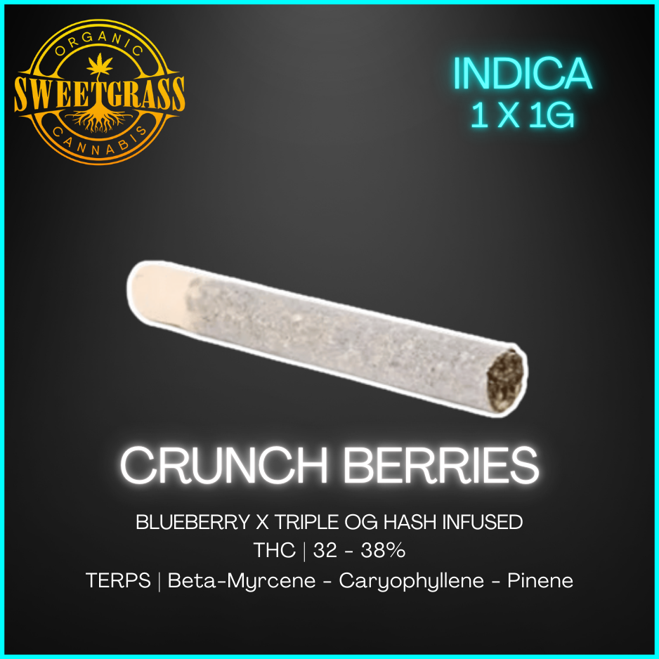 Sweetgrass Organic Cannabis - Organic Crunch Berries Hash Infused Pre-Roll - 1G