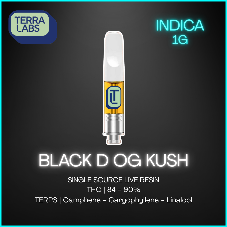 Terra Labs - Black D Og Kush Live Resin Vape Cartridge - 1G