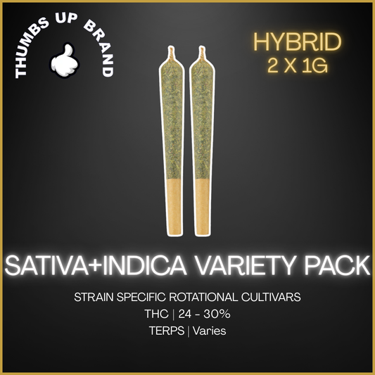 Thumbs Up - Sativa Indica Variety Pack Pre-Rolls - 2G
