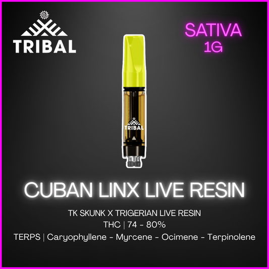 Tribal - Cuban Linx Live Resin Vape Cartridge - 1G