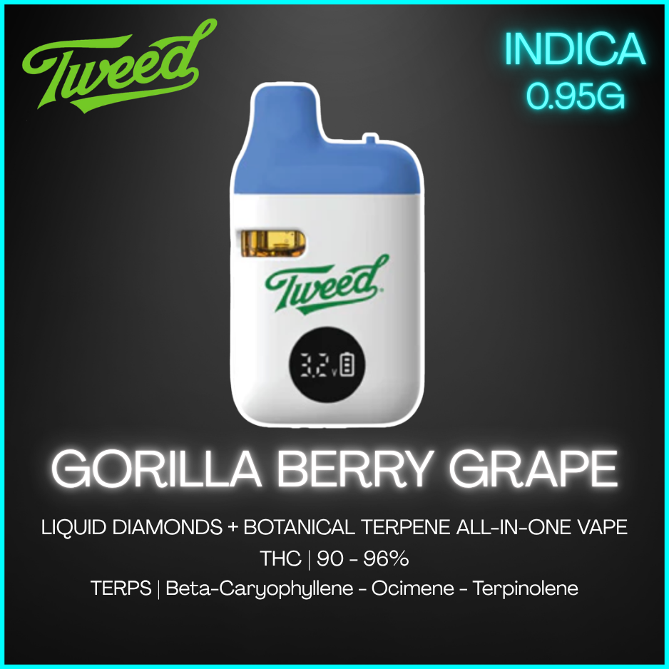 Tweed - Gorilla Berry Grape Liquid Diamonds Disposable Pen - 0.95G