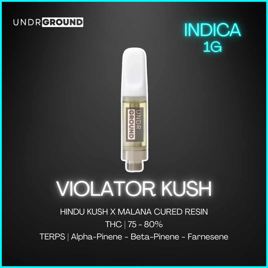 Undrground - Violator Kush Cured Resin Vape Cartidge - 1G