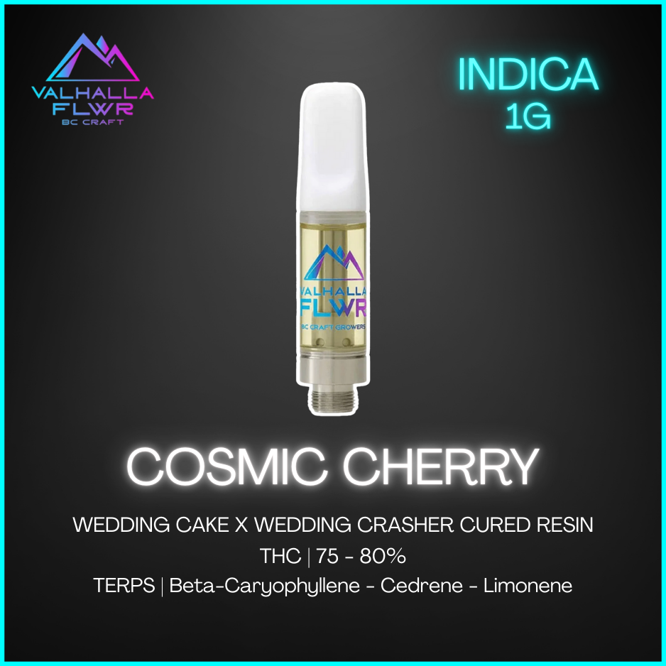 Valhalla Flwr - Cosmic Cherry Cured Resin Vape Cartridge - 1G