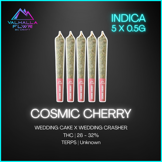 Valhalla Flwr - Cosmic Cherry Pre Rolls - 5 x 0.5g