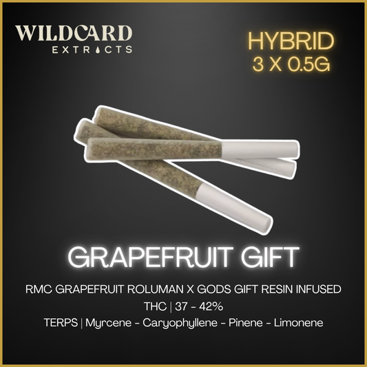 Wildcard - Grapefruit Gift Resin Infused Prerolls - 3 x 0.5g