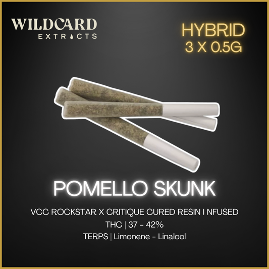 Wildcard - Pomello Skunk Infused Prerolls - 3 x 0.5g