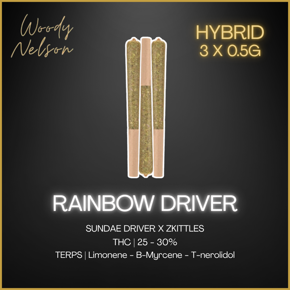 Woody Nelson - Rainbow Driver Prerolls - 3 x 0.5g