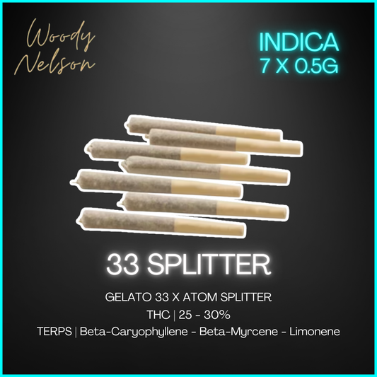 Woody Nelson - 33 Splitter Pre-Rolls - 3.5G