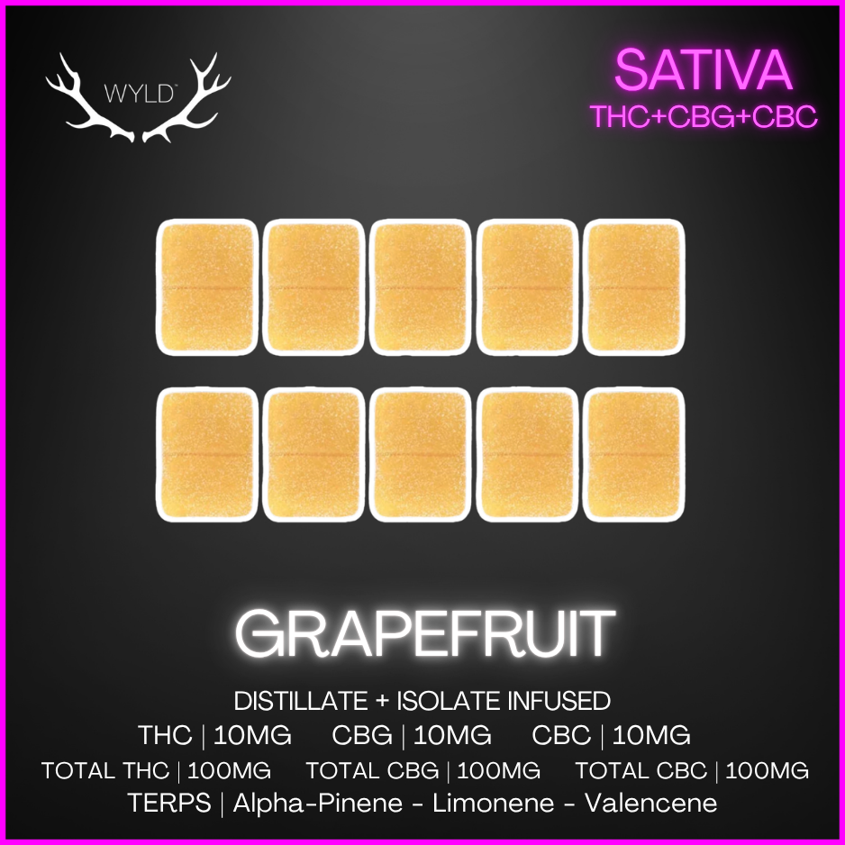 Wyld - Real Fruit Grapefruit Thc:Cbg:Cbc Gummies 10X1Pc - 40G