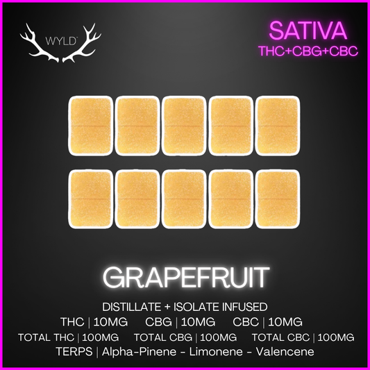 Wyld - Real Fruit Grapefruit Thc:Cbg:Cbc Gummies 10X1Pc - 40G