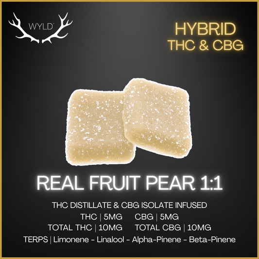 Wyld - Real Fruit Pear Thc:Cbg 1:1 Gummies - 8G