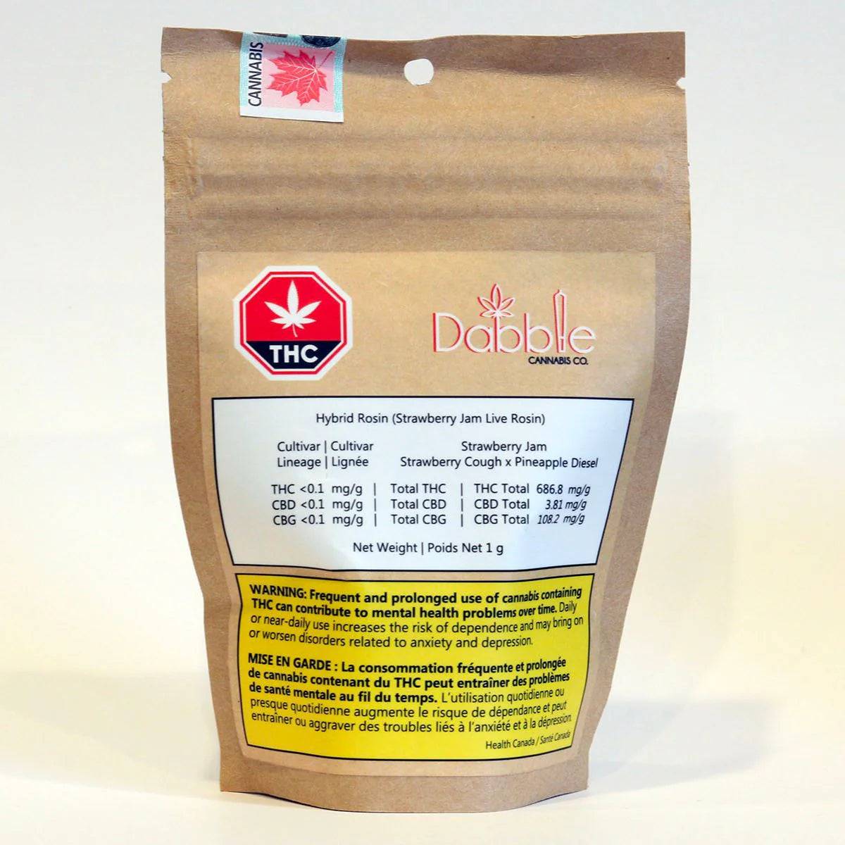 Dabble Cannabis Co. - Strawberry Jam Live Rosin